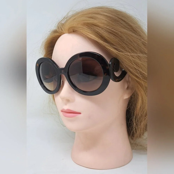 NWT Prada Women's Baroque Sunglasses Tortoise Round SPR 27N 2AU-6S1 55-22-135 - Picture 9 of 16